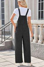 Lovelet Square Neck Wide Strap Overalls with Pockets