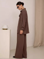 Button Up Long Sleeve Shirt and Pants Set