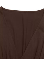 V-Neck Balloon Sleeve Midi Dress