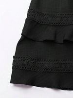 Lace Detail V-Neck Mini Dress