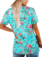 Plus Size Floral Print Short Sleeve T-Shirt