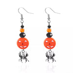 Halloween Spider Pumpkin Drop Earrings