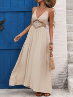 Backless Halter Neck Maxi Dress