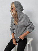 Full Size Cozy Knit Hooded Button-Down Cardigan Plus Size