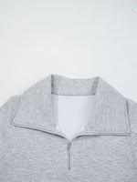 Zip Collar Long Sleeve Top and Drawstring Pants Set