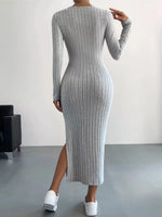 Full Size Ribbed Knit Bodycon Midi Dress Plus Size