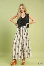 Umgee Geometric Boho Print Wide Leg Pants