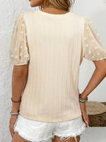Textured Knit Round Neck Blouse