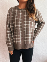Plaid Pattern Zip Up Cardigan