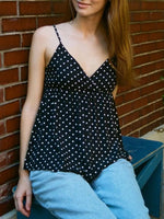 Polka Dot V-Neck Flowy Cami