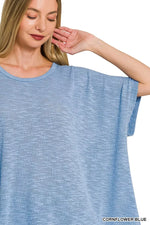 Zenana Oversized Slub Hacci Top