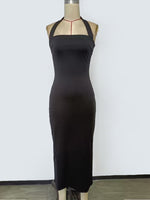 Halter Neck Bodycon Midi Dress