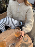 Button Up Dropped Shoulder Cardigan