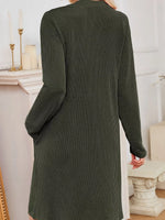 Casual Ribbed Knit Long Sleeve Dress