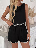Contrast Trim Tank and Shorts Set