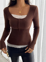 Lace Detail Long Sleeve T-Shirt