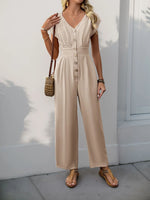 V-Neck Wide Leg Jumpsuit