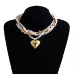 Three-Layered Heart Pendant Necklace