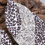 Leopard Print Leather Leaf Drop Earrings