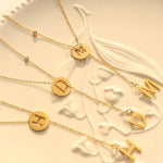 18K Gold-Plated Titanium Steel Letter Pendant Necklace