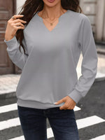 Notched Raglan Sleeve Sweatshirt