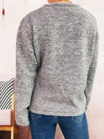 Button-Front Side-Tie Sweater