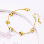 18K Gold-Plated Flower Bracelet
