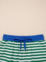 Stripe Boxy Tee and Drawstring Elastic Waist Shorts Set