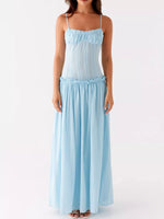 Ruched Spaghetti Strap Maxi Dress