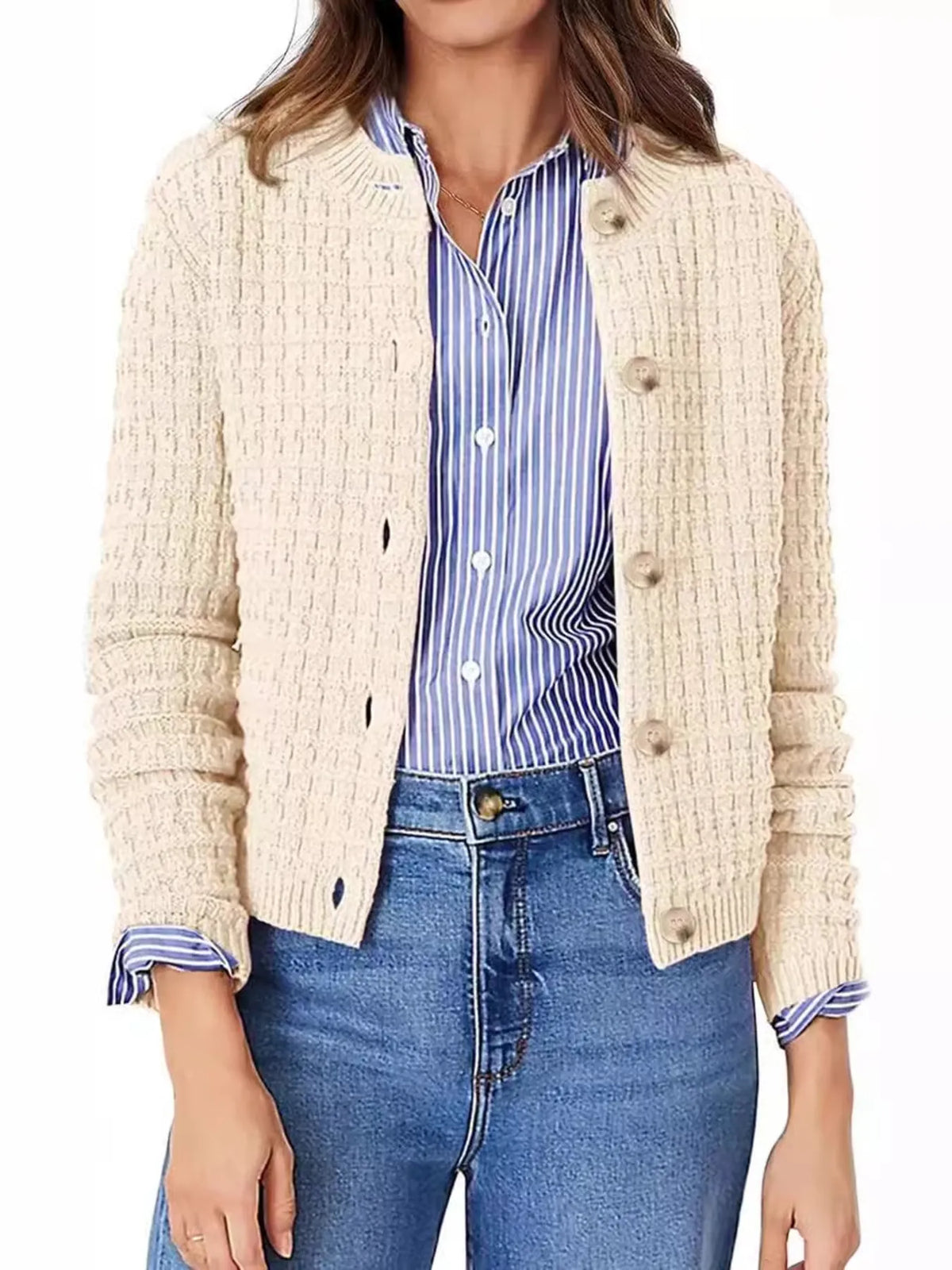 Button-Up Long Sleeve Cardigan