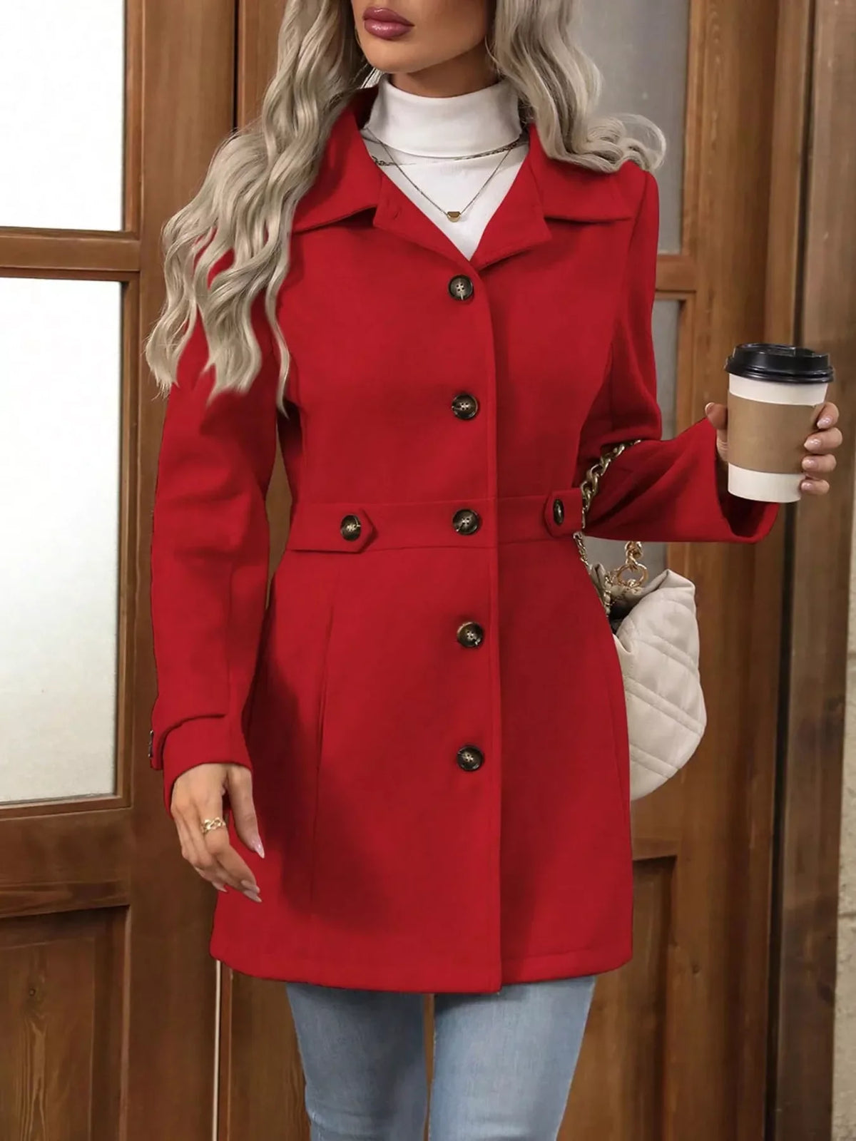 Button Up Long Sleeve Outerwear