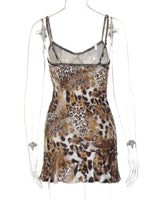 Leopard Print Cami Top and Mini Skirt Set