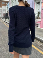 Cable Knit V-Neck Sweater