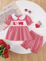 Children's Gingham 'LOVE' Top and Shorts Set