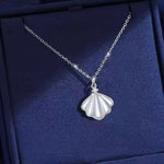 925 Sterling Silver Zircon Shell Necklace