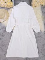 Tie Waist Midi Shirt Dress