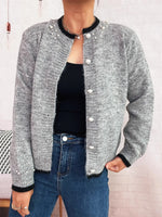 Pearl Embellished Button-Front Cardigan