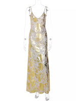 Backless V-Neck Maxi Dress