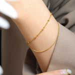 Titanium Steel Double Layered Bracelet