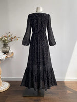 Plus Size Floral Embroidered Polka Dot Maxi Dress