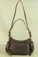 Fame Multi Pocket Leather Shoulder Bag