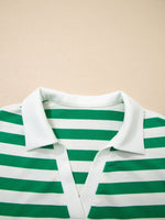 Striped Ruffled Sleeve Blouse