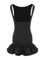 Ruffle Hem Sleeveless Mini Dress
