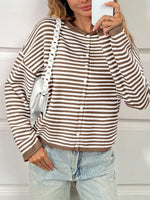 Striped Button-Down Knit Cardigan