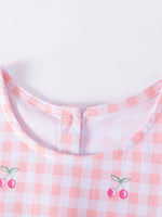 Children's Cherry Gingham Ruffle Sleeve Dress