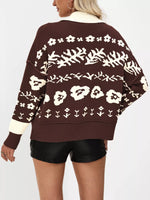 Floral Pattern Button-Down Cardigan
