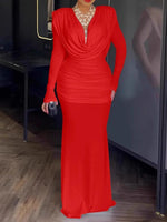 Ruched Long Sleeve Maxi Dress