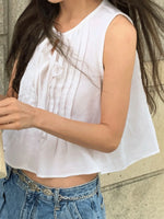 Tie-Front Sleeveless Summer Blouse