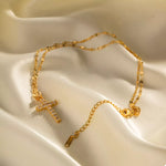 18K Gold-Plated Cross Pendant Necklace