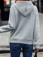 Fringe Detail Long Sleeve Drawstring Hoodie